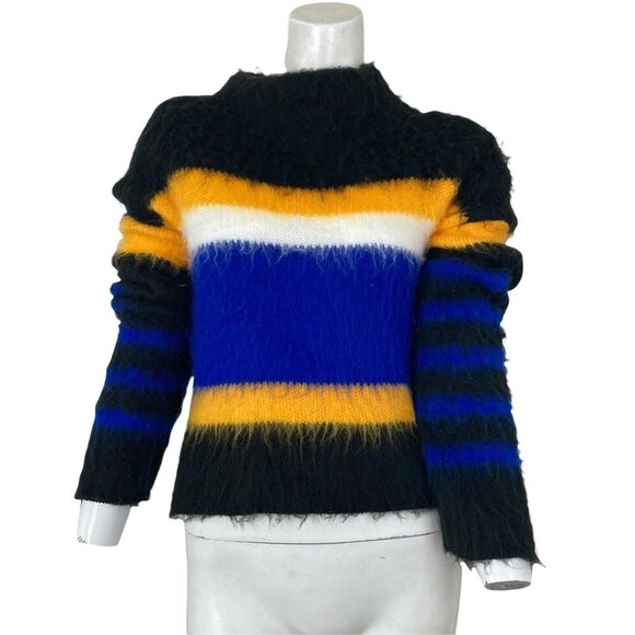 Abound Sweaters - Abound Sweater Shag Pullover Cropped Multicolored Womens Size XS Stripes